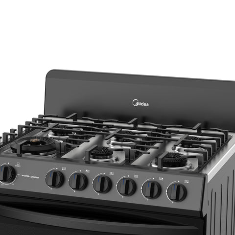 Estufa de piso Midea con copete 30" MASTER COOK Plus Negra