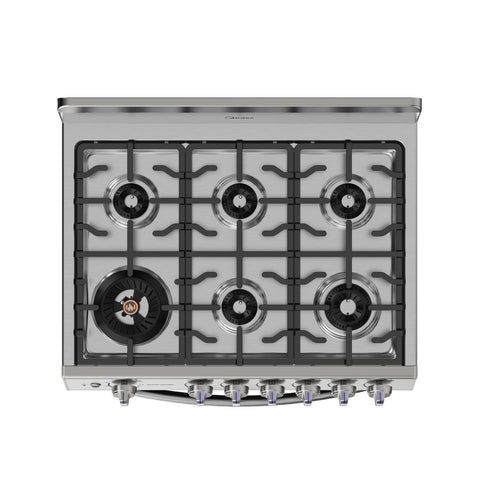 Estufa de piso Midea con copete 30¨ MASTER COOK Plus Silver
