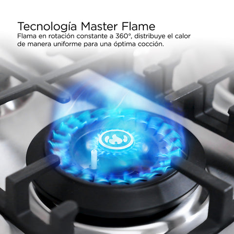 Estufa de piso Midea con copete 30¨ MASTER COOK Plus Silver