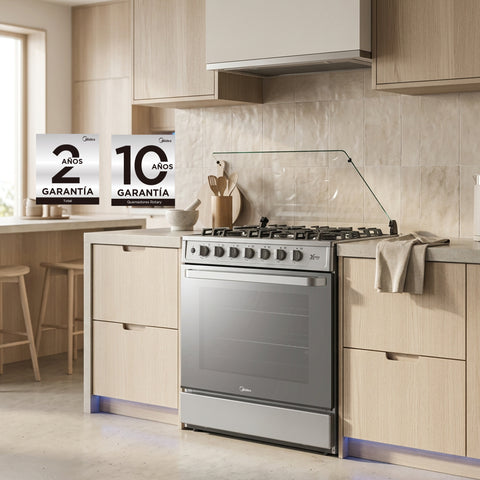 Estufa de piso MIDEA 30 pulgadas silver