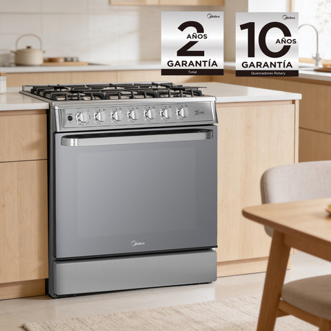Estufa de Piso Midea 30' Xtreme Chef-Air Acero Inoxidable