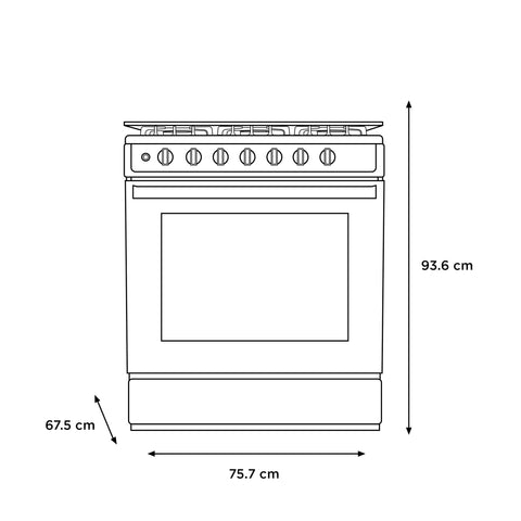 Estufa de Piso Midea 30' Xtreme Chef-Air Acero Inoxidable