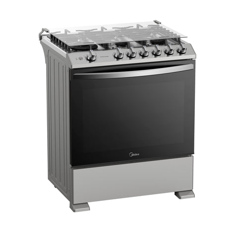 Estufa  de Piso Midea con Capelo 30" MASTER COOK Silver