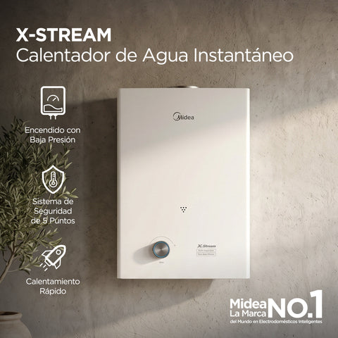 Calentador de Agua Midea Instantaneo, Gas LP , 6L