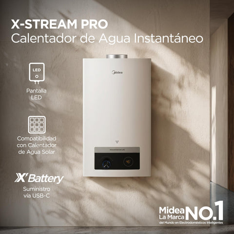 Calentador de Agua Midea Instantaneo, Gas LP , 6L