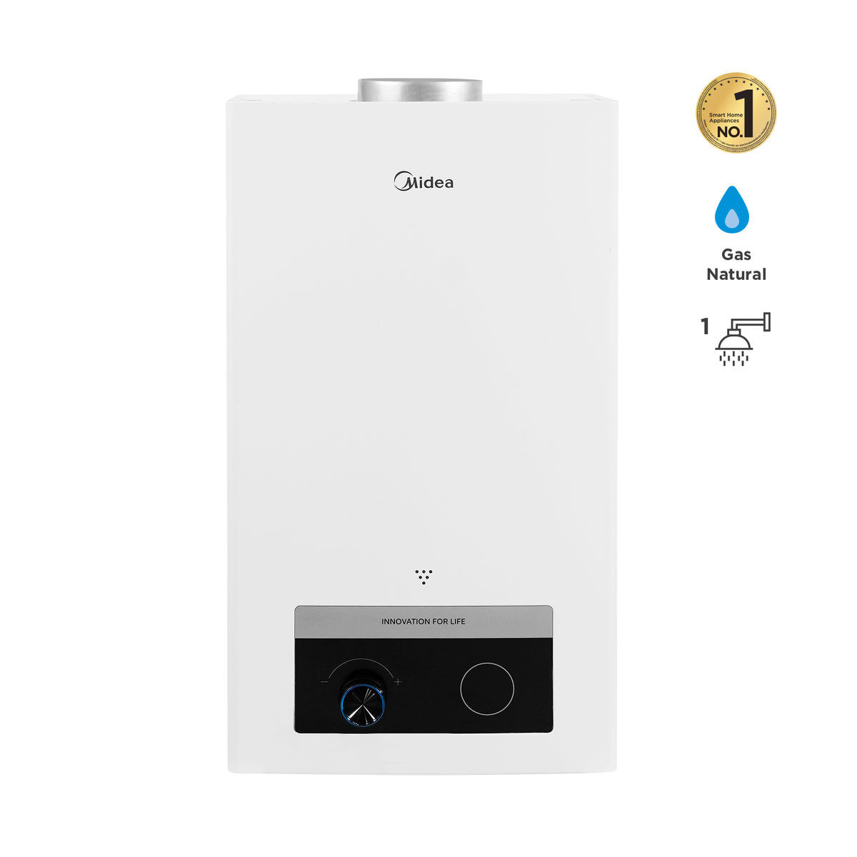 Calentador de Agua Midea Instantaneo, Gas Natural , 6L