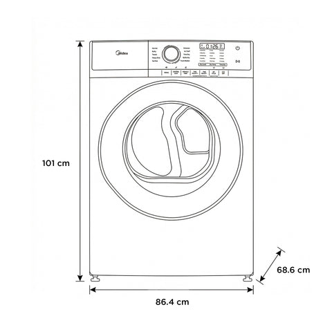 Lavadora Carga Frontal Midea Titan Wash 21Kg Silver