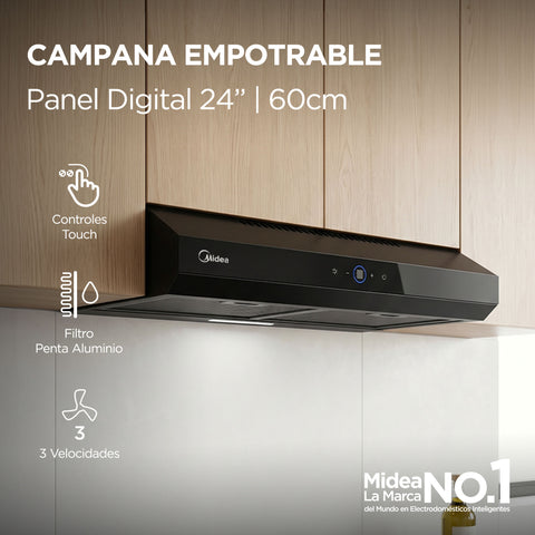 Campana Empotrable Midea Panel digital 24” | 60cm