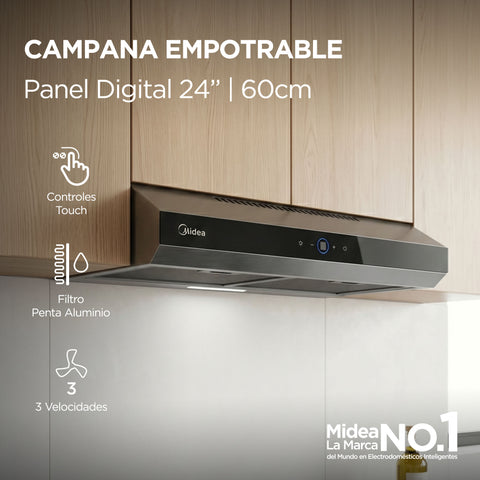 Campana Emportable Midea de 24" | 60cm con panel digital