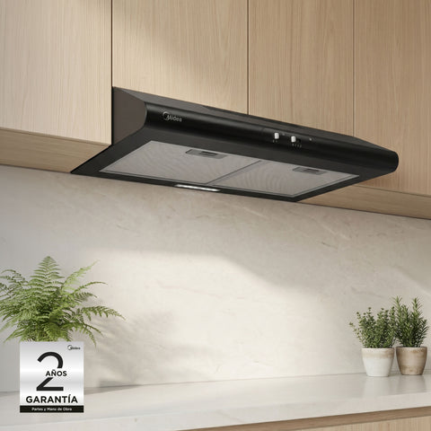 Campana De Pared Midea 24 Slim  Negra Mate