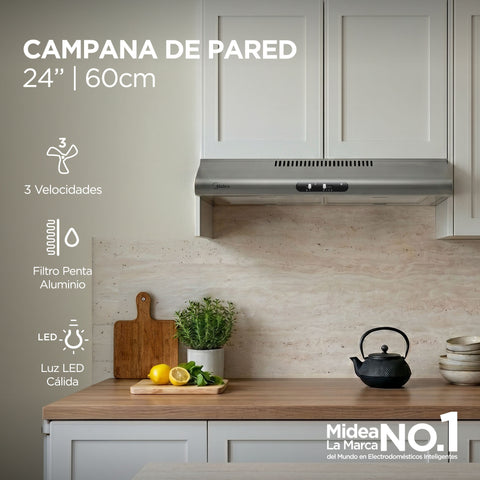 Campana de Pared 24” Slim Midea - Acero Inoxidable