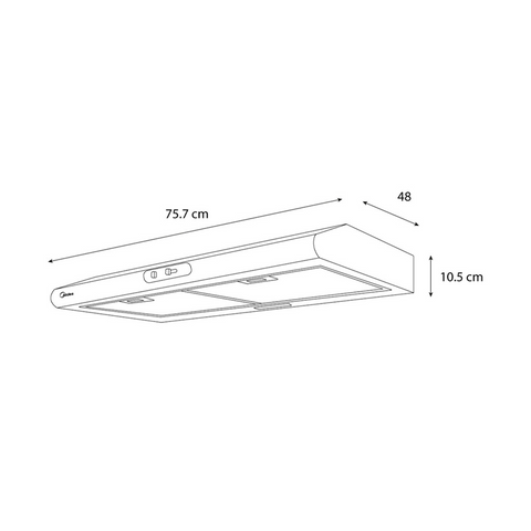 Campana de Pared 30' Midea Negro Mate