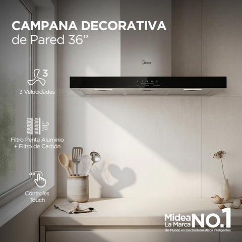Campana Midea Decorativa de Pared 36 T Shape