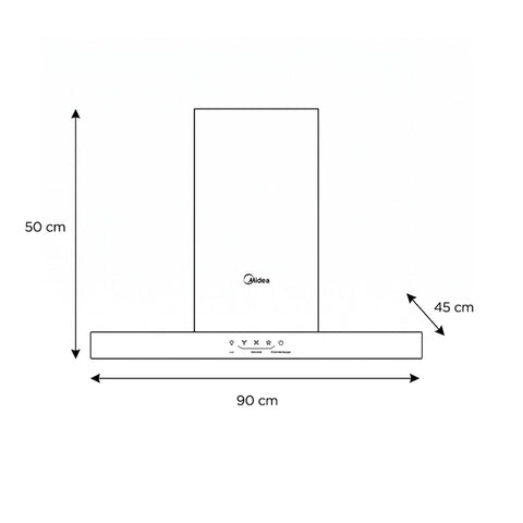 Campana Midea Decorativa de Pared 36 T Shape