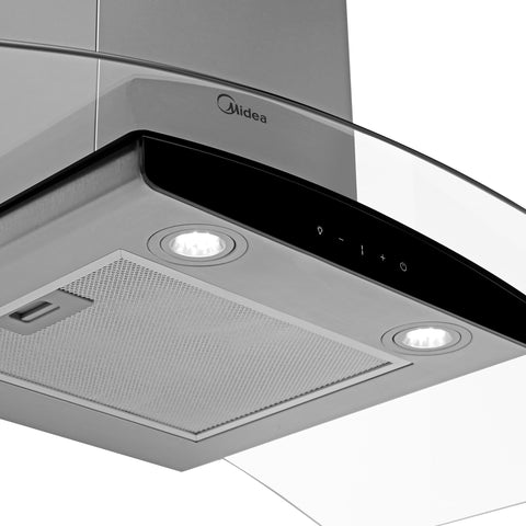 Campana Decorativa de Pared 36 Midea Vidrio Templado Curvo