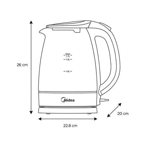 Hervidora de Agua Crystal Heat 1.7L