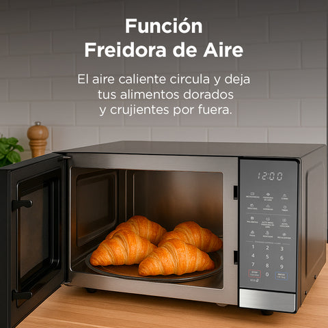 Horno microondas MIDEA 1.0 pies cubicos Negro / stainless steel