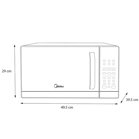 Horno microondas MIDEA 1.0 pies cubicos Negro / stainless steel
