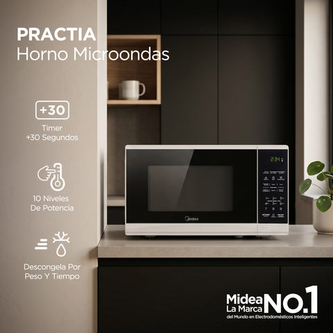 Horno de Microondas 0.7 Pies Cúbicos Midea MMDF07S2BW