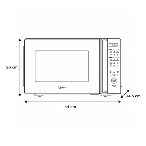 HORNO MICROONDAS MIDEA 0.7 PIES 10 NIV POTENCIA negro 1