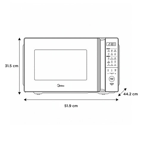Horno de Microondas Midea 1.4 pies Negro