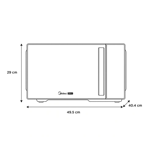 Horno Microondas MIDEA 1.1 PIES Grill Espejo Gris