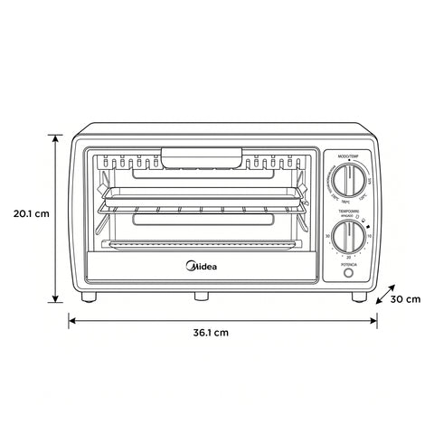 Horno Eléctrico Xpress Bake 12L Negro