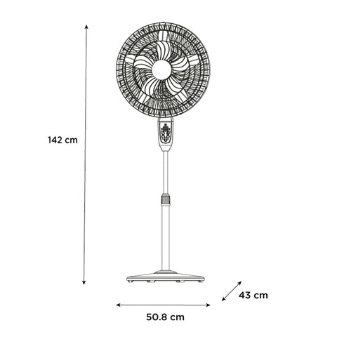 Ventilador Midea Pedestal 18 Pulgadas Negro