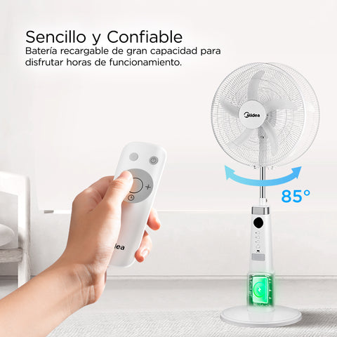 Ventilador Inalámbrico 18 pul Midea MSF18MRCBK Blanco