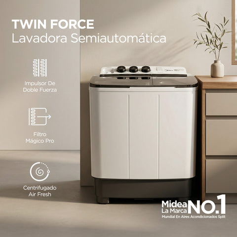 Lavadora Semiautomática Doble Tina 11 Kg Blanca Impulsor