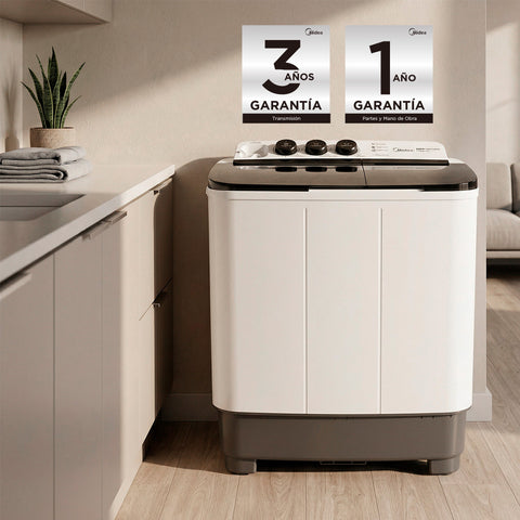 Lavadora Semiautomática Doble Tina 11 Kg Blanca Impulsor