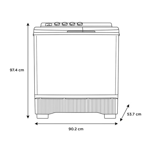 Lavadora Semiautomática Midea Doble Tina 17kg Blanca