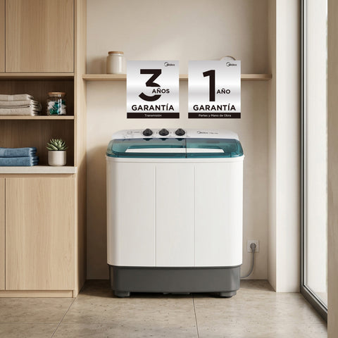 Lavadora Semiautomática Doble Tina 11 Kg Dual Force Blanca