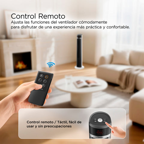 Ventilador de Torre 42" Midea Blanco con Negro  MTF18TR