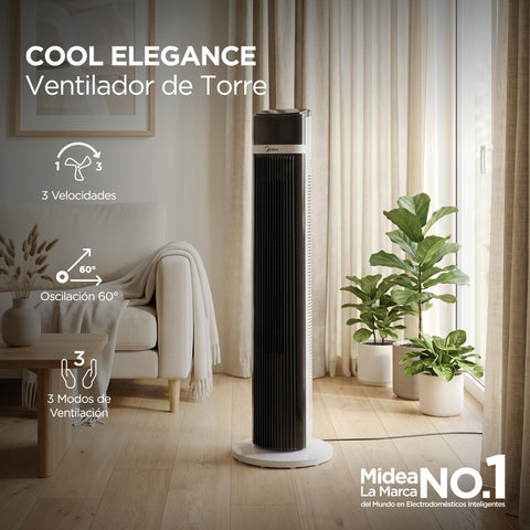 Ventilador de Torre 42" Midea Blanco con Negro  MTF18TR