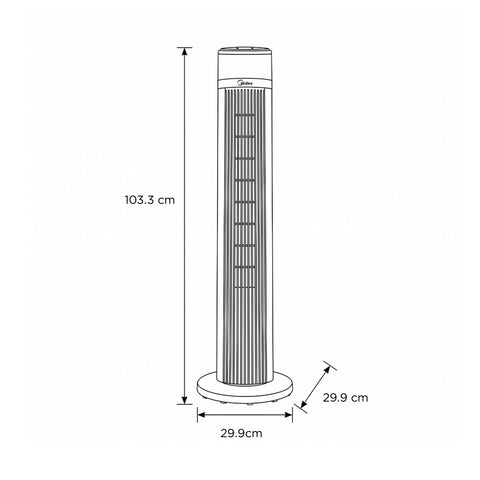 Ventilador de Torre 42" Midea Blanco con Negro  MTF18TR