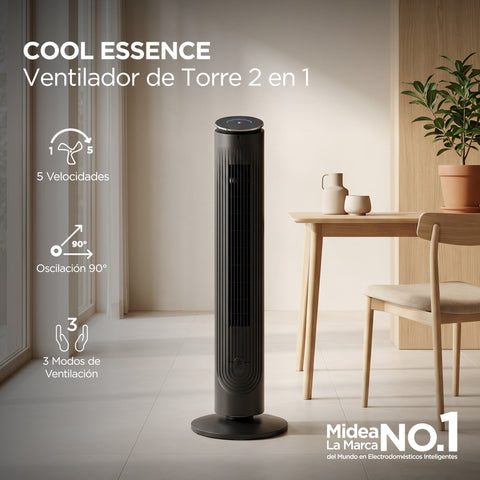 Ventilador de Torre Midea Cool Essence 42 pulgadas Negro
