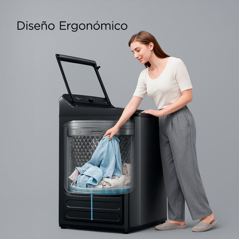 Lavadora Automática Carga Superior 22Kg Silent Wave Charcoal Gray