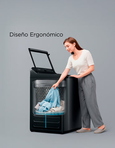 Lavadora Automática Carga Superior 25Kg Silent Wave Charcoal Gray